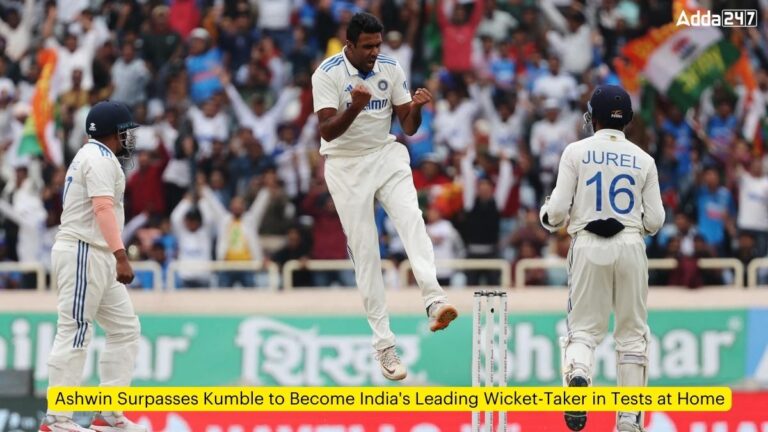 Ashwin Surpasses Kumble to Become India’s Leading Wicket-Taker in Tests at Home [Current Affairs]