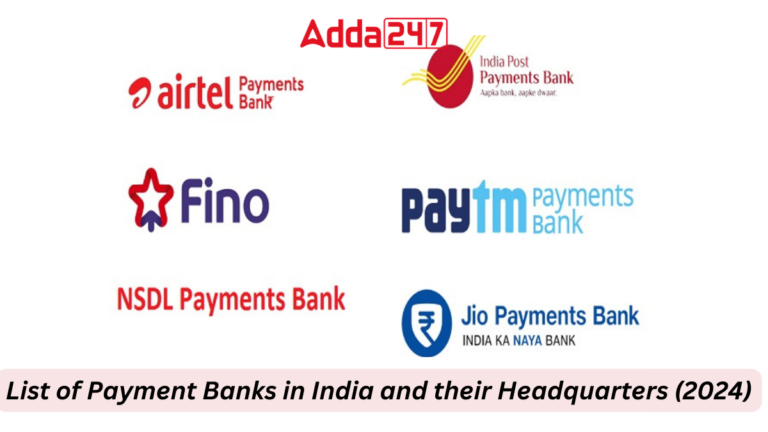 List of Payment Banks in India and their Headquarters (2024) [Current Affairs]