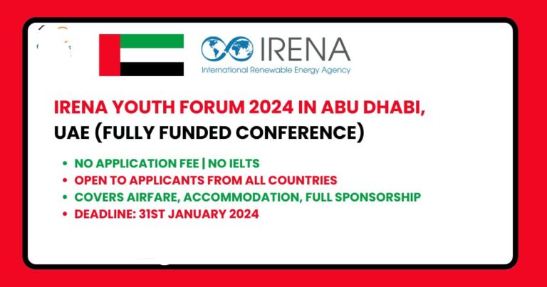 IRENA Youth Forum 2024 in Abu Dhabi, UAE | Fully Funded Scholarship in 2024
