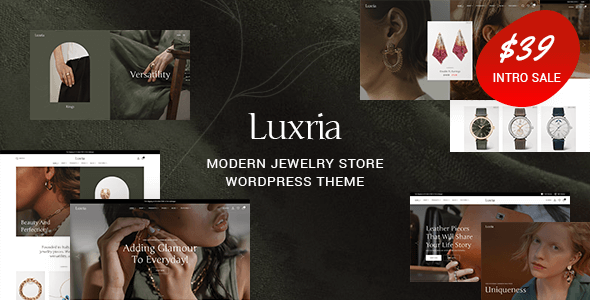 Luxria – Modern Jewelry Store WordPress Theme