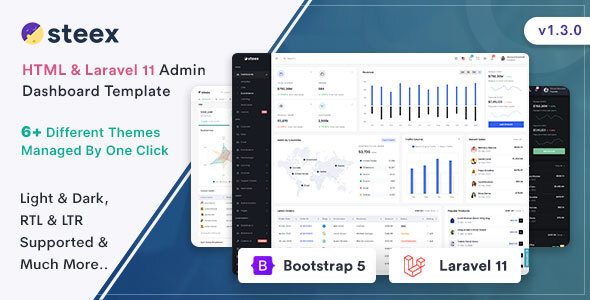 Steex – HTML & Laravel Admin Dashboard Template