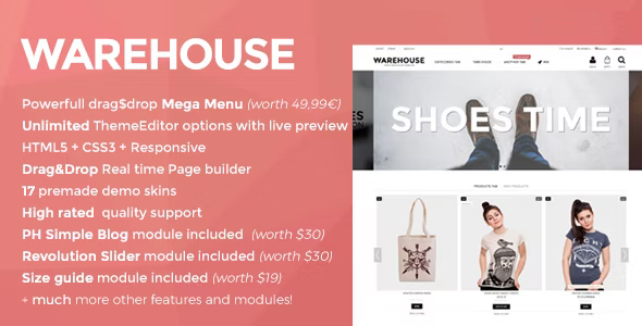 Warehouse – Prestashop theme with elementor