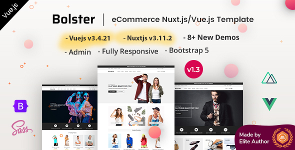 Bolster – Vue Nuxtjs 3+ eCommerce Shop Template