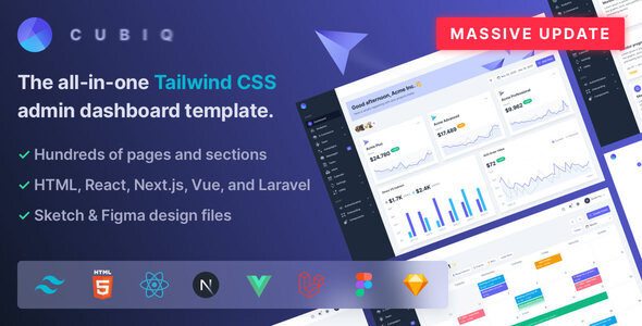 Cubiq – Tailwind CSS Admin Dashboard Template