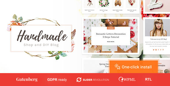 Handmade Shop – Handicraft Blog & Store Creative WordPress Theme