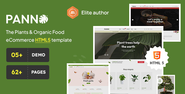 Panno – The Plants & Organic Food eCommerce HTML5 template