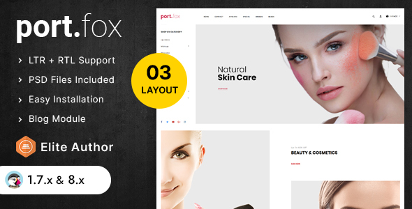 Portfox – Minimal Prestashop 1.7 & 8.x Responsive Theme