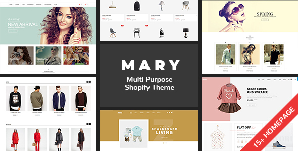 Shopify – Mary Clean, Minimal , Drag & Drop