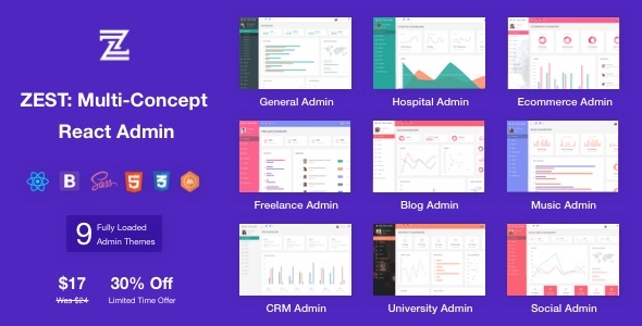 Zest: Multi-Concept React Admin Template