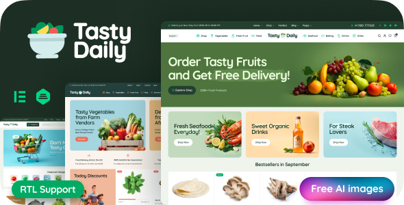 Tasty Daily – Grocery Store & Food WooCommerce Theme