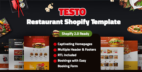 Testo – Fast Food Cafe Restaurant Shopify Theme