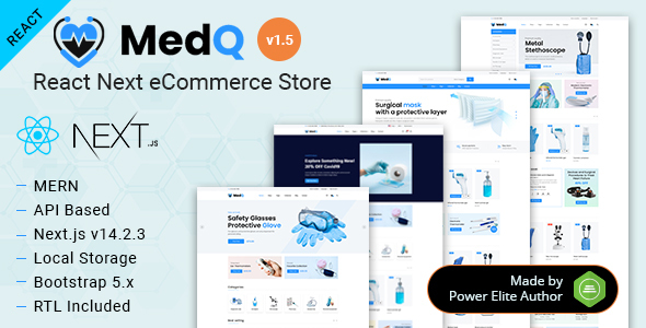 MedQ – Medical Health React Nextjs eCommerce Shop + Admin Panel