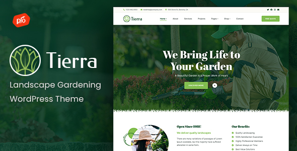 Tierra – Landscape Gardening WordPress Theme