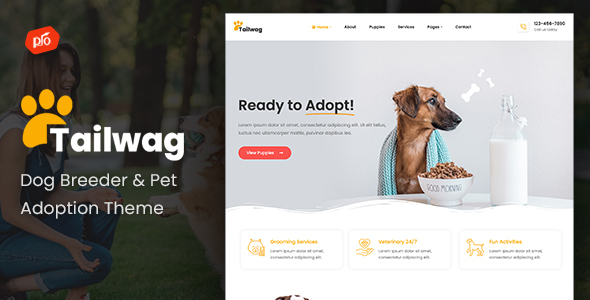 Tailwag – Dog Breeder WordPress Theme