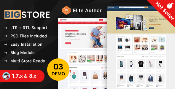 BigStore – Online Mega Store Prestashop 1.7 & 8.x Responsive Theme