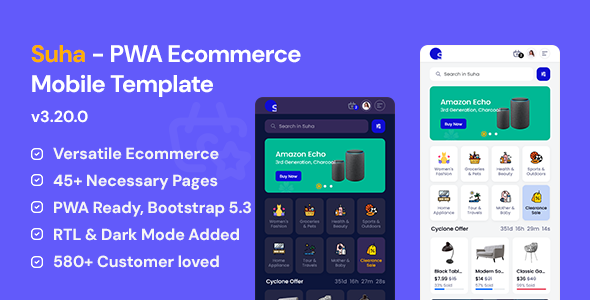 Suha – PWA Ecommerce Mobile