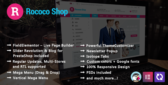 Rococo – Shopping & Accessories PrestaShop Theme