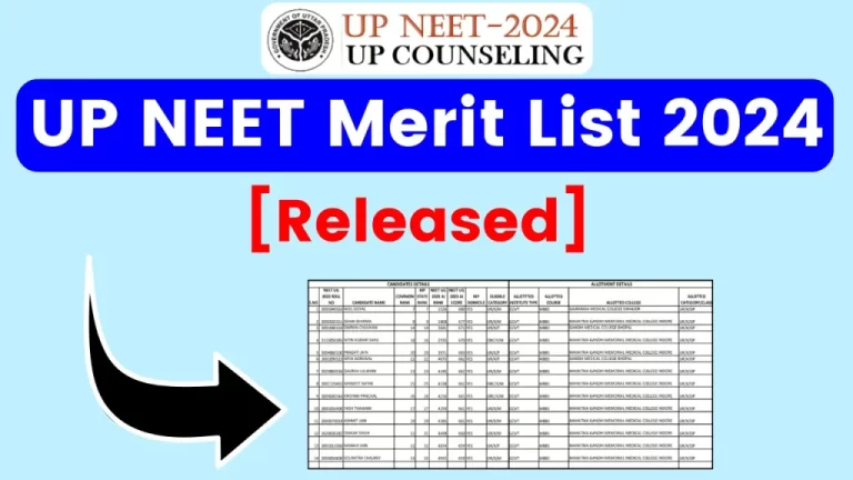 UP NEET Merit List 2024 (Declared); Download State Ranks [Career]