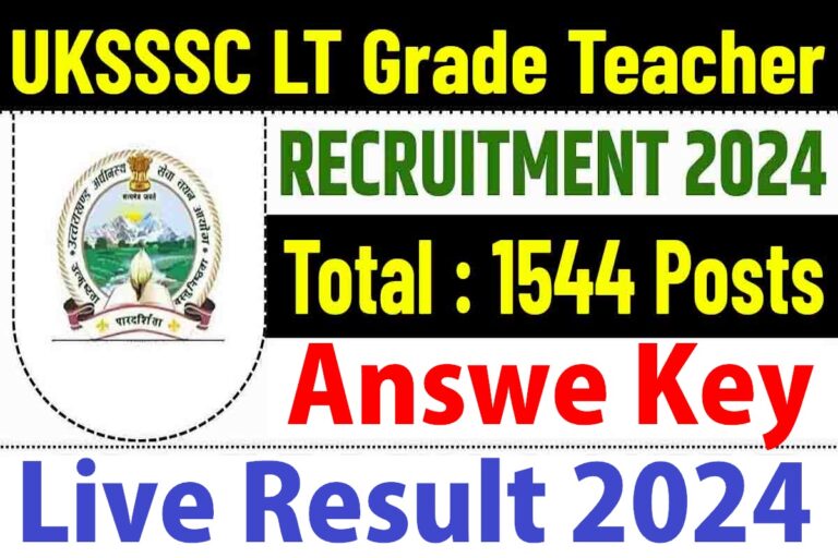 UKSSSC LT Grade Teacher Sarkari Result Answer Key 2024 [Career]