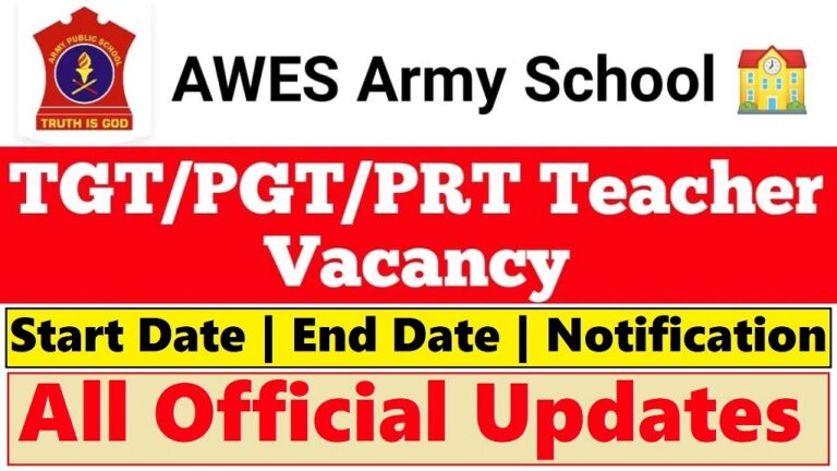 AWES Army School TGT, PGT, PRT Sarkari Result Online Form 2024 [Career]