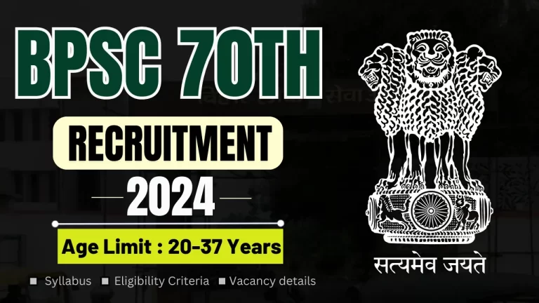 Bihar BPSC 70th CCE Pre Recruitment Online Form 2024 [Career]