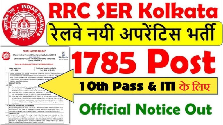 RRC SER Apprentice Recruitment 2024 Out Apply For 1785 Posts [Career]