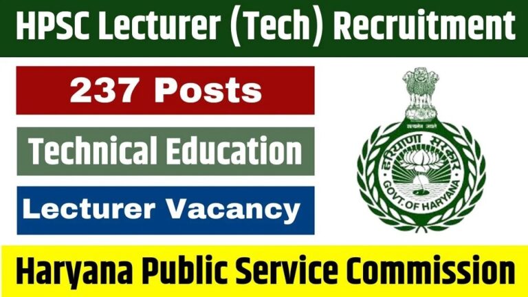 HPSC Technical Lecturer Recruitment 2024 Notification Out for 237 Posts [Career]