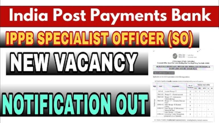 IPPB SO Recruitment 2024 Notification Out for various 68 Posts [Career]