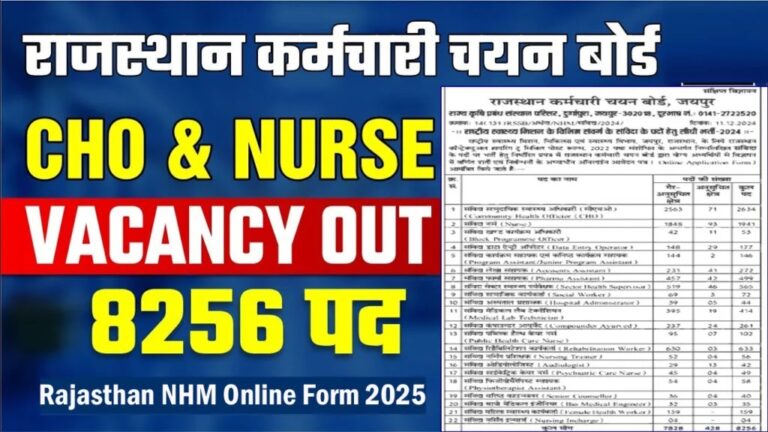 Rajasthan RSMSSB NHM Recruitment 2024 Notification Out For 8256 Post [Career]